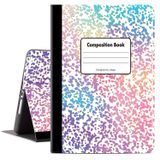 Lokigo iPad 8. Nesil (2020) / 10,2 inç 7. Nesil (2019), Ipad 10,2 Kılıf İnce Hafif Kabuk Sert Arka Kapak Çok Açılı Stant Otomatik Uyku/Uyanma, Kompozisyon Kitabı Pembe