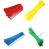 LokiTech Gwest 2,5 x 100 mm (10 cm) Renkli Plastik Cırt Kelepçe Kablo Bağı 4 Renk Sarı Kırmızı Mavi Yeşil Toplam 400 Adet