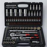 Lokma Seti 108 Parça 1/2'' 1/4'' Cr-V Çelik 6 Köşe Lokma Anahtar Takımı Profosyonel Tamir Seti