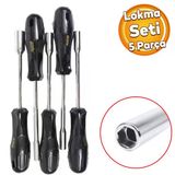 Lokma Tornavida Seti Rico 003-Rl0015 5Pc Lokma Somun Sokme 6-7-8-10-13 Mm Olcu Metal
