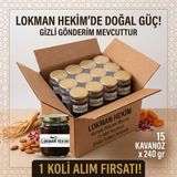 Lokman Hekim 15 Kavanoz x 240 gr ( 1 Koli ) Bitkisel Besin Ginsengli & Epimedyumlu Mesir Macunu - 3 kg
