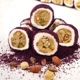 Lokum Atölyesi Hürrem Sultan Kadife Mor, Antep Fıstıklı, Fındıklı, Bademli Dolma Lokum 600g