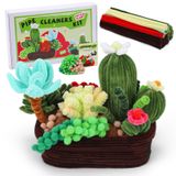 LOKUNN Craft Boru Temizleyici Seti, Kaktüs Saksı Malzemesi Paketine Boru Temizleyiciler, Ponponlar, Köpük Toplar, Dekorasyon Odaları İçin Uygun Arabalar Süs Olarak Uygun, Aile Arkadaşları için Noel ve Doğum