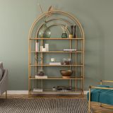 Lola Curve Metal Kitaplık, 5 Raflı, Gold