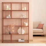 Lola Rose Metal Kitaplık, Kırmızı, 120 Cm