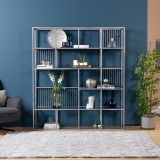 Lola Silver Metal Kitaplık, Gri, 160 Cm