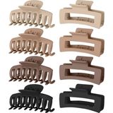 Lolalet 8 Adet Büyük Saç Tokası, Kalın Saçlar Için 8 cm Saç Tokası, Kaymaz Saç, Jaw Klips, - Çok Renkli