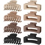 Lolalet 8 adet büyük saç tokası, kalın saçlar için 8 cm saç tokası, kaymaz saç, Jaw klips, kadınlar ve kız çocukları için saç şekillendirme aksesuarı - Desen E