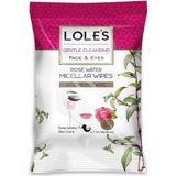 Lole's Micellar Gül Suyu Bazlı Islak Makyaj Temizleme Mendili 25'li = 2'li Paket