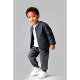 Lolipop Kids Store Erkek Çocuk Yıkamalı Gabardin Bomber Ceket Üçlü Takım - Antrasit - 6 - 7 Yaş