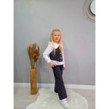 Lolipop Kids Store Kız Çocuk Kot Yelekli Taşlı 3'lütakım - 5 - 6 Yaş - Siyah