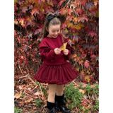 Lolipop Kids Store Kız Çocuk Ponponlu Sweatshirt Tütü Etek Takım - 4 - 5 Yaş - Bordo