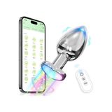 Lolita Shop 10 Mod Titreşim Led Işıklı Telefon Kontrollü Uzaktan Kumandalı 8,5 Cm Metal Anal Plug Tıkaç Vibratör