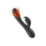 Lolita Shop 16 Titreşim Fonksiyonlu USB Şarjlı Isıtmalı Klitoris Uyarıcılı Siyah Rabbit Vibratör