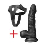 Lolita Shop 17 Cm Anal Vajina Dokuda Belden Bağlamalı Siyahi Dildo Takma Kemerli Siyah Penis