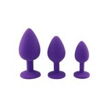 Lolita Shop 3 Farklı Boyutta Taşlı Genişletici Açıcı Alıştırıcı Yumuşak Silikon Doku Anal Plug ve Anal Tıkaç Set