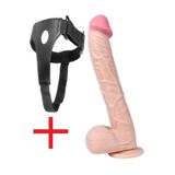 Lolita Shop 33.5 Cm Kemerli Kalın Tamamen Et Dokusunda Takma Penis Vantuzlu Belden Bağlamalı Dildo