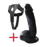 Lolita Shop Belden Bağlamalı Dildo Yumuşak Et Dokusu 22 Cm Kalın Siyahi Stapon Kemerli Penis