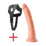 Lolita Shop Belden Bağlamalı Doku 21 Cm Kemerli Yumurtalıksız Anal Vajina Takma Dildo Penis