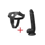 Lolita Shop Dokuda Kalın Uzun Siyahi 28 Cm Kemerli Dildo Belden Bağlamalı Takma Siyah Penis