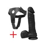 Lolita Shop Et Dokusunda Kemerli Takma Siyah Dildo 22 Cm Kalın Belden Bağlamalı Siyahi Dildo