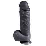 Lolita Shop Et Dokusunda Ten Hissiyatı 22.5 Cm Kalın Penis Güçlü Vantuzlu Siyah Dildo