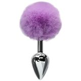Lolita Shop Gümüş Metal 7.5 Cm Ponpon Yumuşak Tüylü Anal Fantezi Ürünü Anal Açıcı Genişletici Anal Plug Ve Tıkaç