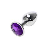 Lolita Shop Gümüş Metal Mor Taşlı 9,5 cm Lüks Anal Plug ve Tıkaç
