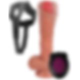 Lolita Shop Ileri Geri Hareketli Titreşimli Belden Bağlamalı Şarjlı 22.5 cm Çift Katmanlı Kemerli Takma Vibratör