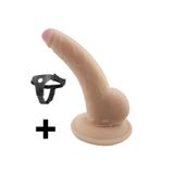 Lolita Shop Kemerli Dildo Ten Dokusunda 16 Cm Eğimli Belden Bağlamalı Anal Vajina Vantuzlu Takma Penis
