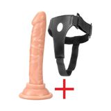 Lolita Shop Kemerli Dokuda Belden Bağlamalı 14 Cm Anal Ve Vajina Penis Vantuzlu Takma Dildo
