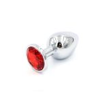Lolita Shop Kırmızı Taşlı Büyük Boy Gümüş Metal 10 Cm Lüks Anal Plug Ve Tıkaç