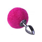 Lolita Shop Lüks Gümüş Metal 7.5 Cm Ponpon Tüylü Fantezi Ürünü Anal Açıcı Genişletici Alıştırıcı Anal Plug Tıkaç