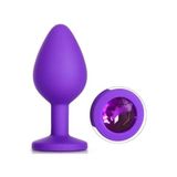Lolita Shop Lüks Mücevher Taşlı Soft Mor Silikon Dokuda 8,2 Cm Anal Açıcı Alıştırıcı Tıpa Genişletici Tıkaç Plug