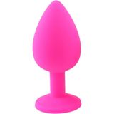 Lolita Shop Lüks Mücevher Taşlı Soft Pembe Silikon Doku 9,5 Cm Anal Açıcı Alıştırıcı Tıpa Genişletici Tıkaç Plug