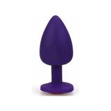 Lolita Shop Mor Silikon Dokuda Renkli Taşlı 9,5 cm Açıcı Özellikli Anal Plug ve Tıkaç