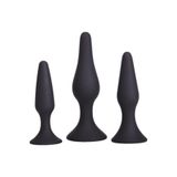 Lolita Shop Özel Silikon Malzemeden Üretilmiş Vantuzlu 3 Farklı Boyda Anal Plug Tıkaç Seti