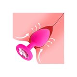 Lolita Shop Silikon Pembe Soft Dokuda Lüks Mücevher Taşlı 7 Cm Anal Açıcı Alıştırıcı Tıpa Genişletici Tıkaç Plug