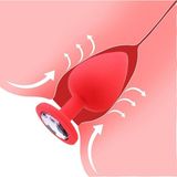 Lolita Shop Soft Kırmızı Silikon Doku Lüks Mücevher Taşlı 7 Cm Anal Açıcı Alıştırıcı Tıpa Genişletici Tıkaç Plug