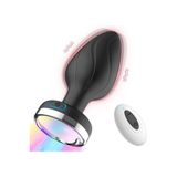 Lolita Shop Soft Silikon Doku Uzaktan Kumandalı Şarjlı LED Işıklı 10 Mod Titreşim 10 cm Anal Plug Tıkaç Vibratör