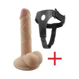 Lolita Shop Süper Doku 16 Cm Belden Bağlamalı Kemerli Anal Vajina Dildo Vantuzlu Takma Penis