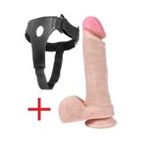 Lolita Shop Takma 22 Cm Kalın Ten Dokusunda Vantuzlu Kemerli Penis Belden Bağlamalı Dildo