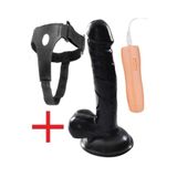Lolita Shop Takma Dildo 19 Cm 10 Farklı Titreşimli Penis Kemerli Belden Bağlamalı Siyah Vibratör