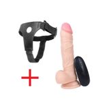 Lolita Shop Takma Kemerli Vibratör 20 Cm 10 Farklı Titreşim Doku Penis Belden Bağlamalı Dildo