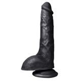 Lolita Shop Ultra Ten Doku Hissiyatında 25.5 Cm Kalın Siyah Penis Güçlü Vantuzlu Siyahi Dildo