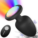 Lolita Shop Uzaktan Kumandalı 10 Mod Titreşim Ve Modlu Led Işık Soft Silikon Doku 10 Cm Anal Plug Tıkaç Vibratör