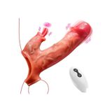 Lolita Shop Uzaktan Kumandalı Klitorise Dil Atabilen 8 Farklı Titreşim Şarjlı 5 Cm Uzatmalı Dolgulu Penis Kılıfı