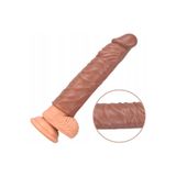 Lolita Shop Uzatmalı Et Dokusu 19.5 Cm Uzunluğunda 4 Cm Dolgulu Büyük Boy Melez Penis Kılıfı