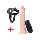 Lolita Shop Yumurtalıksız Anal Vajina 10 Mod Titreşim 19 cm Belden Bağlamalı Dildo Penis Kemerli Takma Vibratör