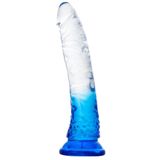 Lolita Shop Yumurtalıksız Anal Vajina Jel Dokuda Ultra Yumuşak Şeffaf Mavi 21 Cm Penis Dildo
